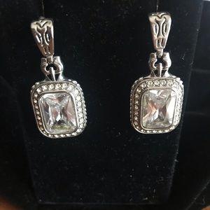 Swarovski Crystal & Silver Clear Deco Post Earring